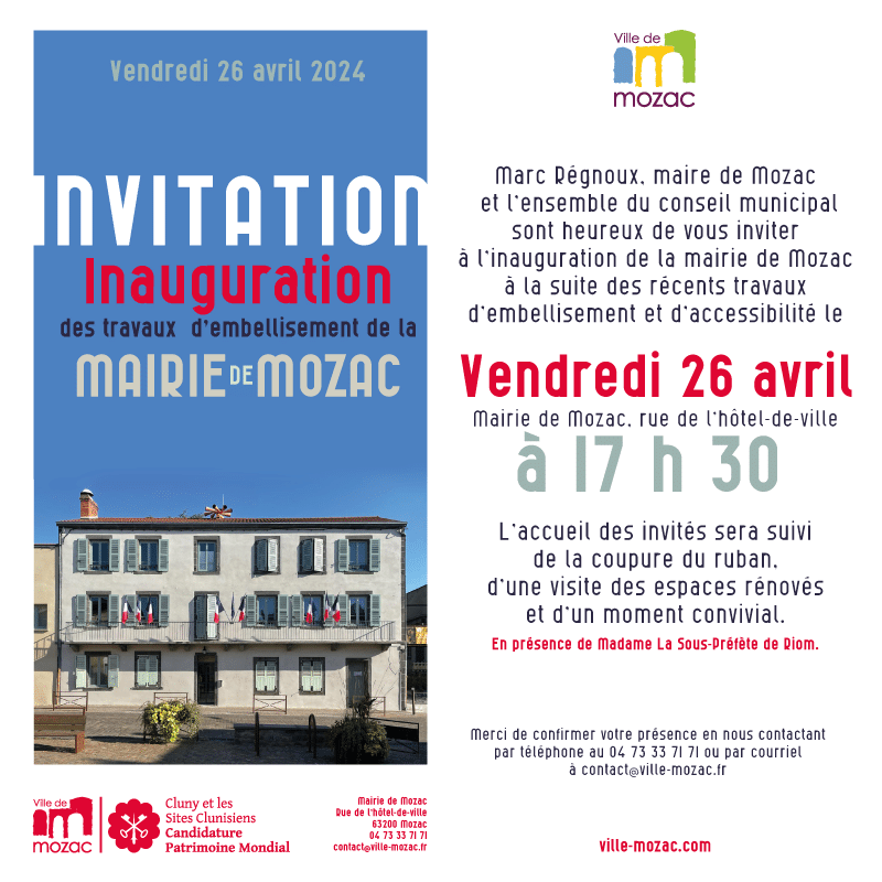 INAUGURATION | MAIRIE DE MOZAC