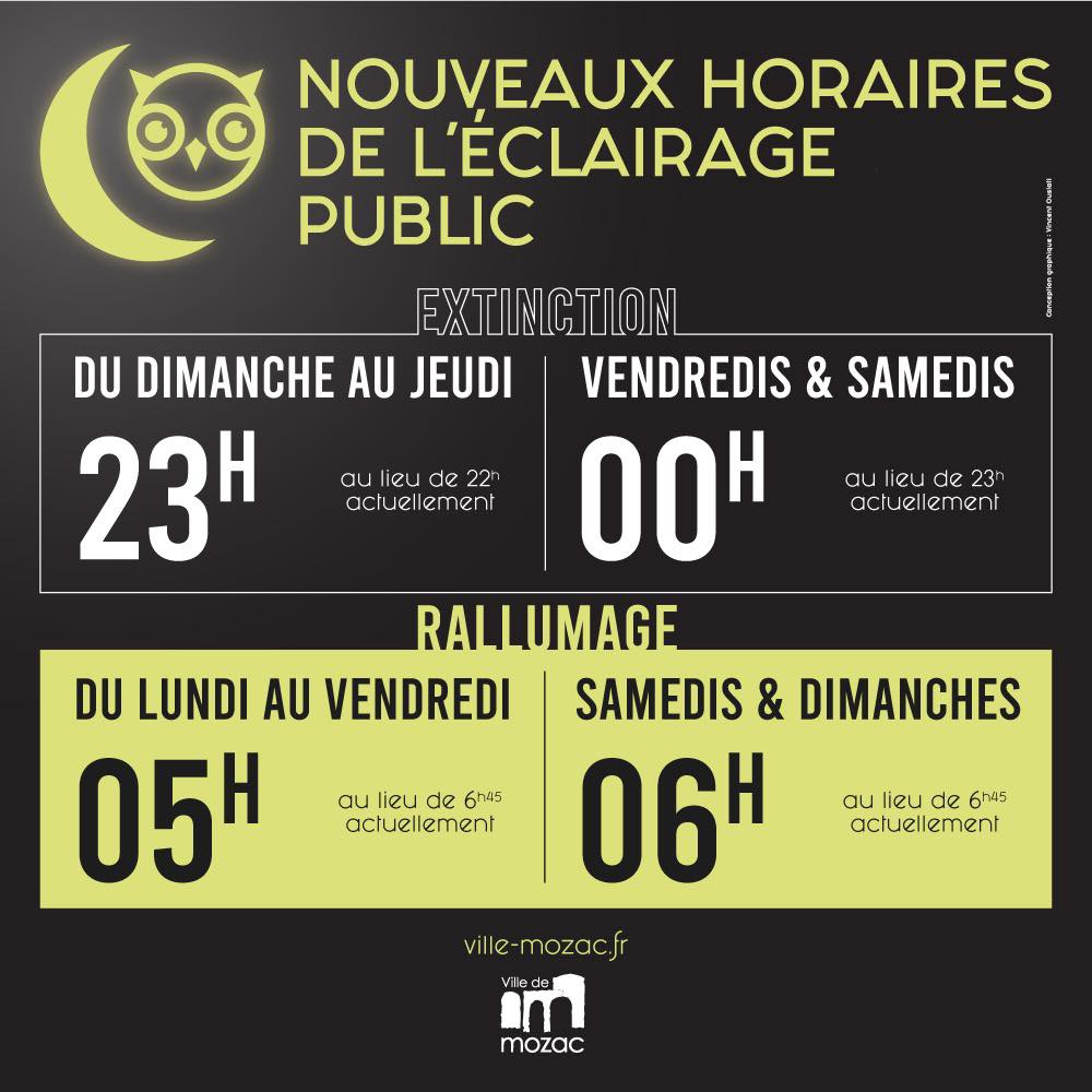 💡 Éclairage public : évolution des horaires à Mozac
